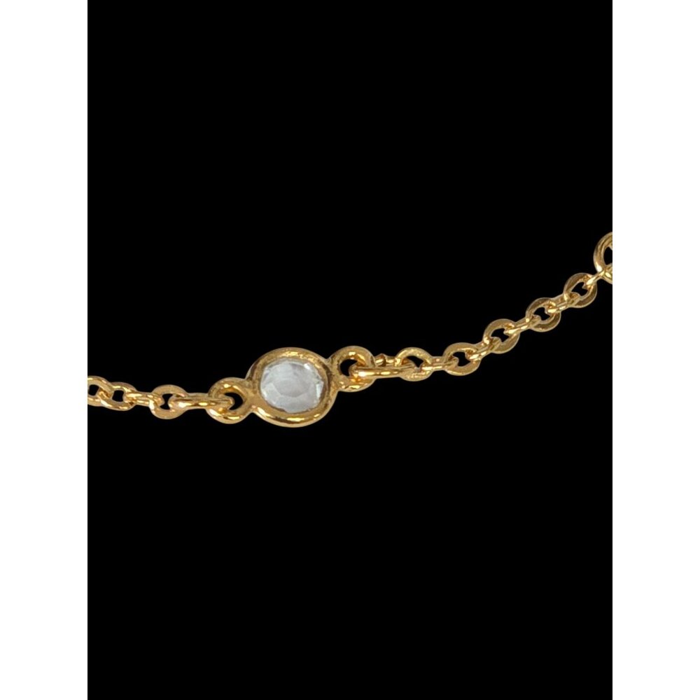 Delicate Facets Bracelet Small By Avon 1988 Gold-Tone Chain With Clear Crystal A - Picture 11 of 14